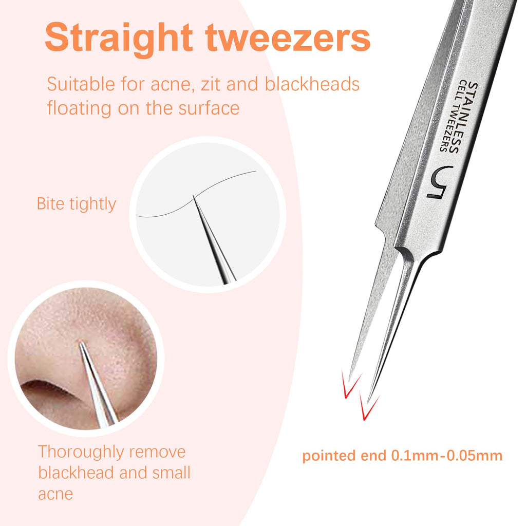 Blackhead Tweezers, Milia Remover,Ingrown Hair Tweezers
