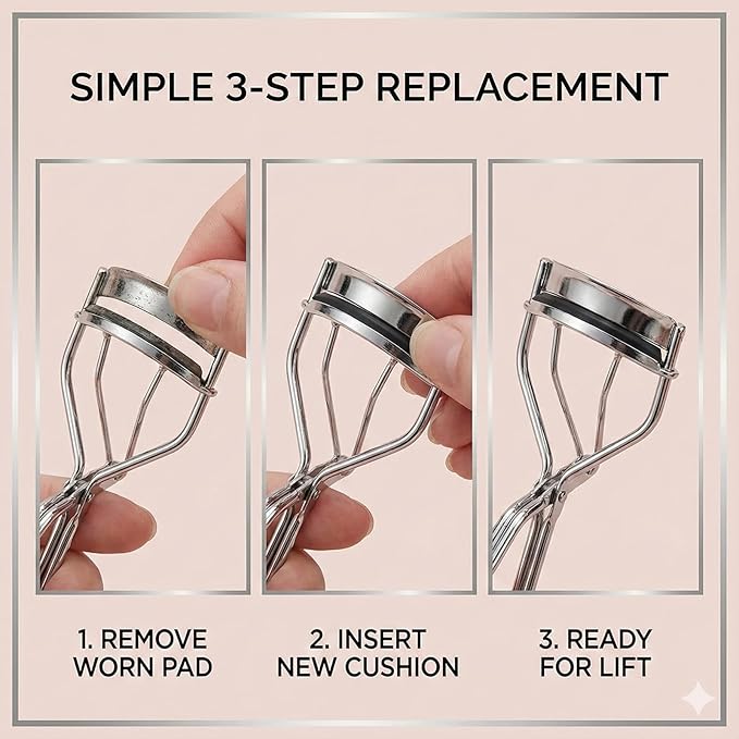 30Pack Suitable for Tweezerman Eyelash Curler Refills,Ultra Soft Silicone Rubber Fit for Tweezerman Eyelash Curler Refill Pads.