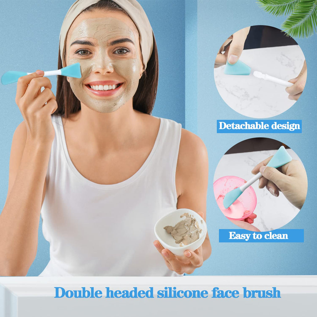 6pcs Silicone Face Brush Set, 2PCS Silicone Face Applicator Brush, 2PCS Exfoliating Lip Brush and Silicone Face Cleaning Brushes Pad,Blackhead Face Exfoliator Skin Care Tool for Women Men