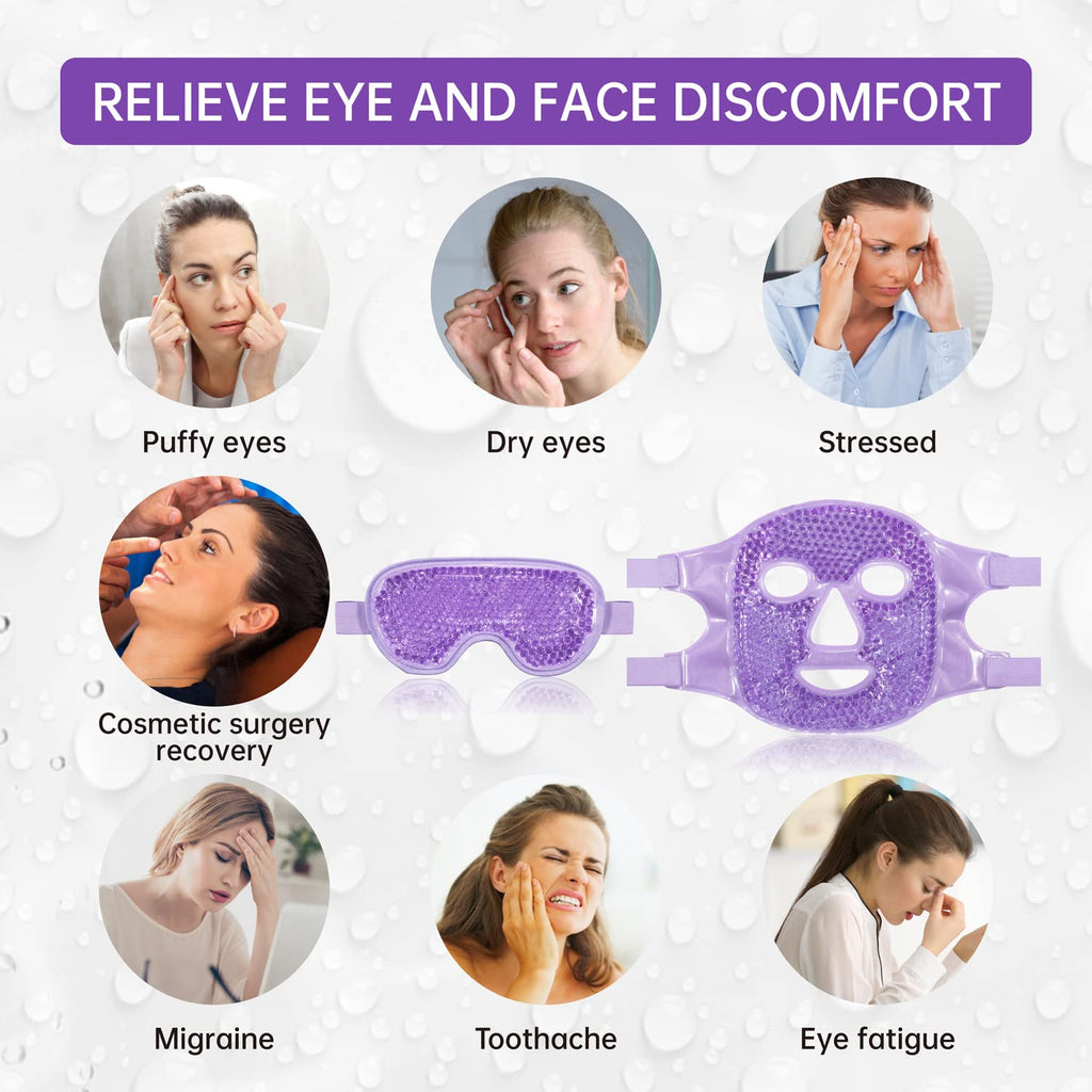 ZNÖCUETÖD Cooling Mask Ice Pack for Face Eye, Hot Cold Compress for Face