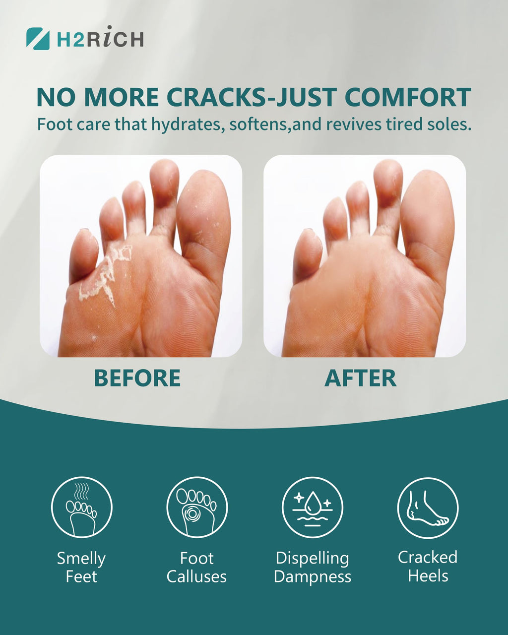 H2RICH Hydrogen Foot Soak Effervescent Tablets 6 Pack | Ginger & Mugwort Herb Foot Bath, Relaxing Spa Pedicure Care | Improves Circulation, Soothes Tired Feet, Softens Calluses, Controls Odor