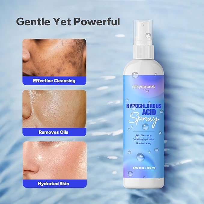 Hypochlorous Acid Spray (5 Fl Oz), Hypochlorous Acid Spray for Face & Body, Eyelid Cleanser, HOCl Facial Mist for Skin Cleansing & Soothing, Sensitive& Redness Reducing Skin Care