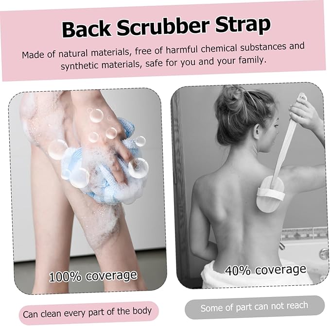 VICASKY Portable Back Scrubber Towel Exfoliating Dual-Sided Bath Wash Cloth for Body Cleaning Straps for Comfortable Massage for Daily Use