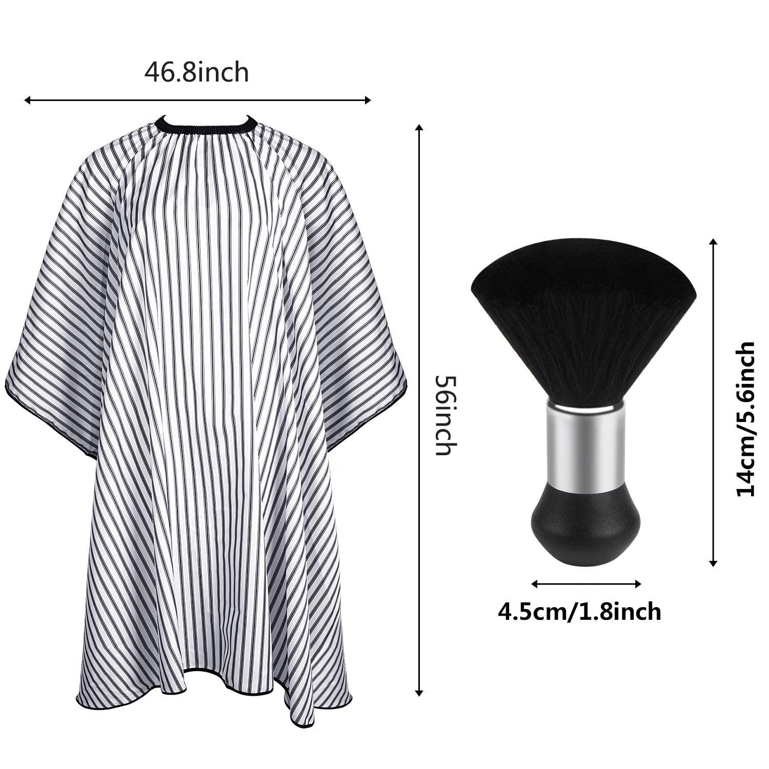 FEBSNOW Professional Hair Cutting Cape with Neck Duster Brush, Salon Barber Cape, Hair Cutting Accessories (Stripe)…