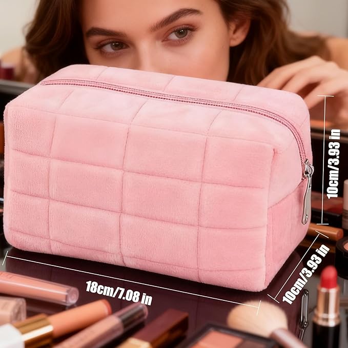 Makeup Cosmetic Bag Small Checkered Pouch Make Up Purse Bag Y2k Accessories