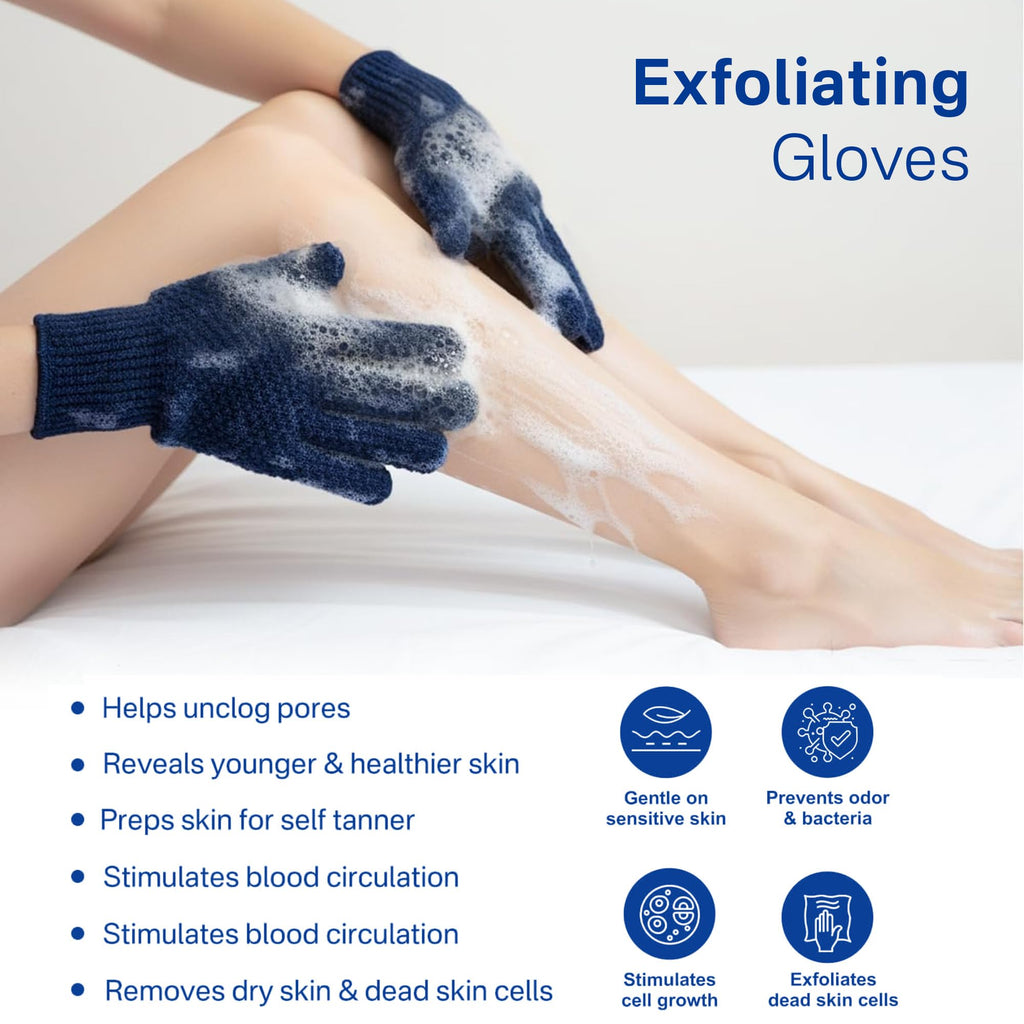 Yiclick Heavy Exfoliating Gloves, Exfoliating Body Scrubber for Bath Shower Exfoliation, Body Scrub Exfoliator for Dead Skin Remover, Exfoliate Sponge Loofah Washcloth Mitt Men Women