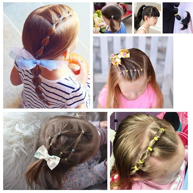 Baby Hair Ties for Girls - 200Pcs Small 1" Elastic Toddler Hair Ties Ponytail Holders Hair Tie for Baby Girls Infants Kids Hair Accessories (Color A)