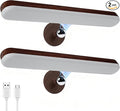 Benreom 2 Pack Rechargeable Vanity Lights for Mirror, Dark Wood