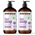 Everyone 3-in-1 Soap, Body Wash, Bubble Bath, Shampoo, 32 Ounce (Pack of 2), Vanilla and Lavender, made with Essential Oils for Men and Women