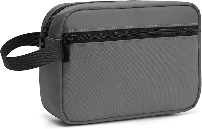 XIRYOHEAUR Travel Hanging Toiletry Bag with Carry Handle - Water-Resistant Small Cosmetic Organizer for Men & Women, Makeup, Shaving Kit, Gym & Travel Essentials (Charcoal Gray)
