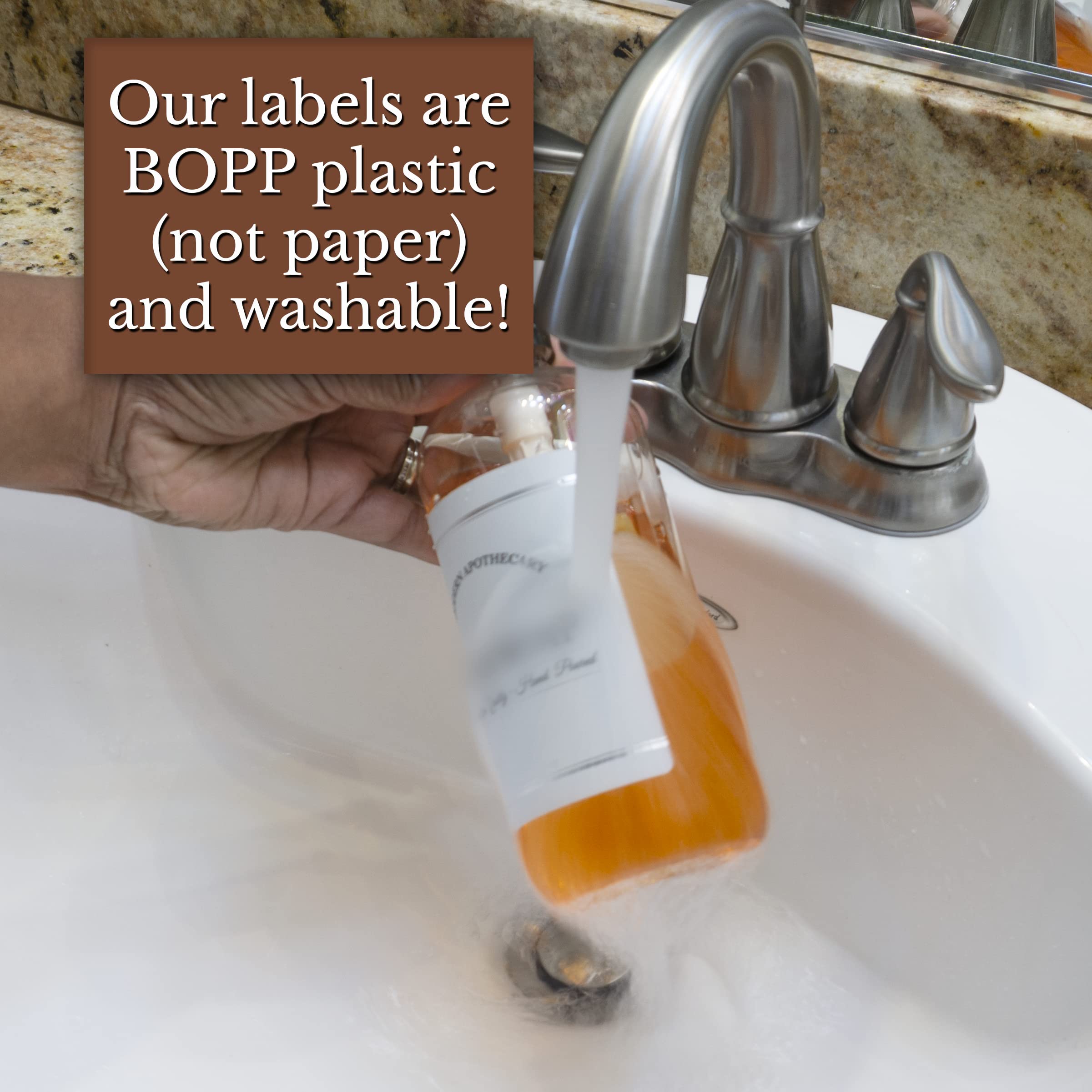 Clear Refillable Shampoo and Conditioner Bottles - Body Wash, Shampoo and Conditioner Dispenser - PET Plastic Shampoo Bottles Refillable with Pump - Waterproof Labels - 16 oz, 3 Pack (Black Plastic)