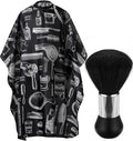 Borogo Professional Hair Cutting Cape with Neck Duster Brush, Salon Barber Cape, Hairdressing Accessories Floral Print