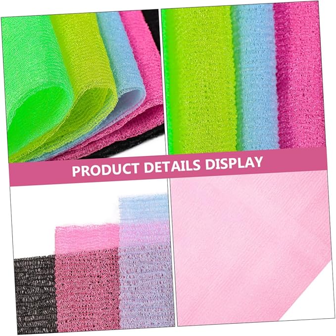 OATIPHO 5pcs Exfoliating Back Scrubber Strap Body Washer for Shower Cleaning for Smooth Skin and Personal Care