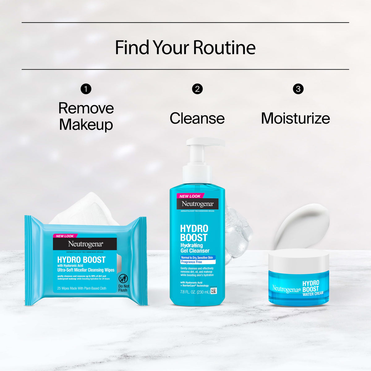 Neutrogena Hydro Boost Water Cream Face Moisturizer + Trial Cleanser, 2 pk
