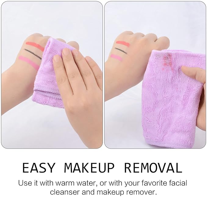 SINLAND Microfiber Facial Cloths Fast Drying Washcloth 12inch x 12inch Light purple 6 pack