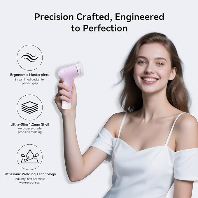 Electric Facial Cleansing Brush,Rechargeable Silicone Face Scrubber exfoliator,Face Wash Machine,3 Speeds,Waterproof, Exfoliating & Massage,for Women & Men Skincare