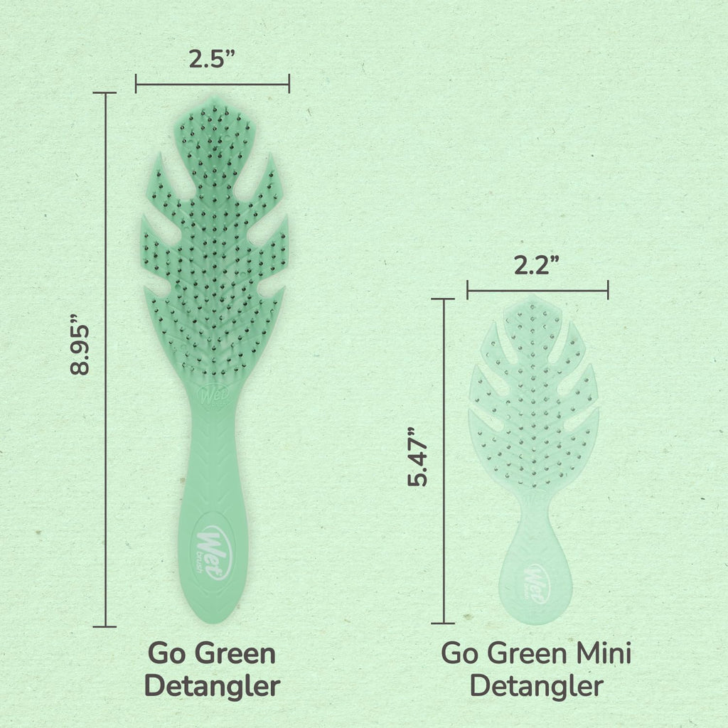 Wet Brush Go Green Hair Detangler Brush, Green - Detangling Hair Brush - Ultra-Soft IntelliFlex Bristles Glide Through Tangles & Gently Loosens Knots While Minimizing Pain, Split Ends & Breakage