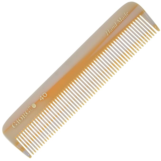 Giorgio G27 Handmade All Fine Tooth Pocket Comb, Hair Comb Straightener for Everyday Grooming Styling Hair, Mustache and Beard for Men Women and Kids, Use Dry or with Balms, Saw Cut and Polished
