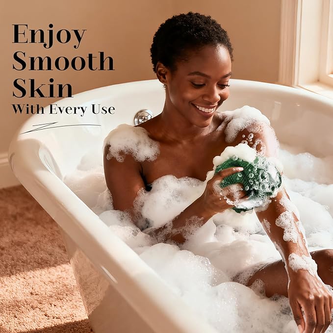 CORATED African Net Sponge with Knots Authentic, Shower Loofah Exfoliating Bath Sponge, Body Scrubber for Women and Men Daily Use Body Care, Portable Bath Accessories Gifts
