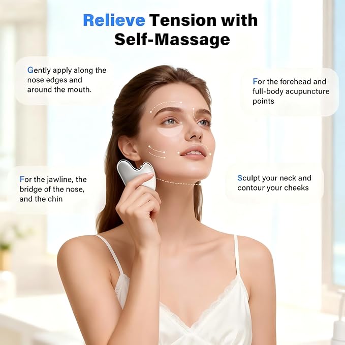 304 Stainless Steel Guasha Muscle Scraper Set, 5 in 1 Gua Sha Massage Kit and Derma Edge Scraping Tools for Physical Therapy- Deep Tissue Massage Scraper Tool for Body and Face Relaxation (Brown)