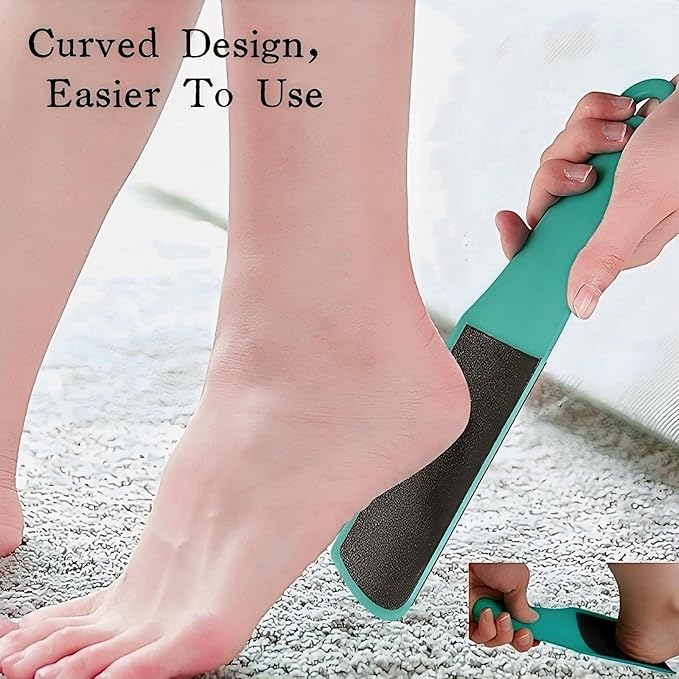KINTEGOOD U-Shaped Curved Foot File, Double-Sided Dead Skin Callus Remover, Foot Scrubber for Wet and Dry Feet – Curved Design for Full Heel & Side Exfoliation‌, 1 PCS Light Green