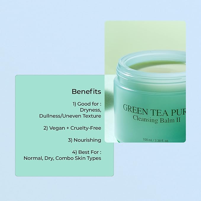 YADAH Green Tea Matcha Sorbet Cleansing Balm II (3.38 fl oz) – Makeup Remover for Sensitive Skin, Gentle Melting Balm, Hydrating, Residue-Free, Vegan