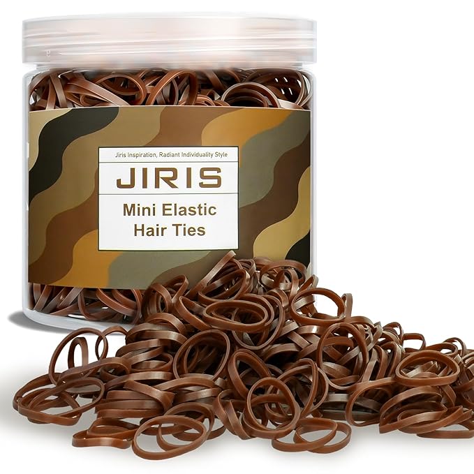 Brown1000pcs Mini Hair Rubber Bands, Soft & Durable Plastic Elastic Hair Ties for Little Girls, Stretch Ponytail Ties for Kids Hairstyles and Braids