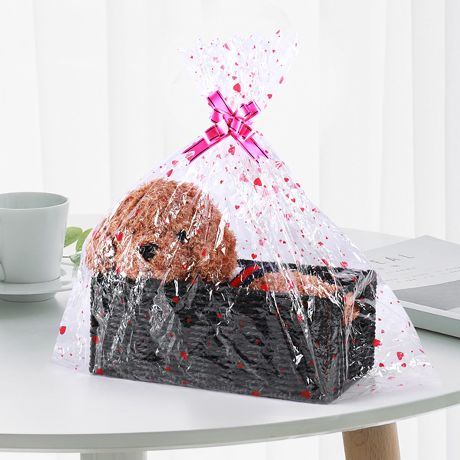 Vagusicc Wicker Storage Basket, Set of 2 Hand-Woven Paper Rope Wicker Basket, Small Storage Baskets for Organizing Toilet Paper Basket, Foldable Large Cube Storage Organizer Bins for Shelves (Black)