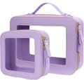 2 Pieces Clear Mahjong Bag, Travel Makeup Bag Large Cosmetic Bag with Zipper Small Clear Makeup Pouch for Purse Waterproof TSA Approved Toiletry Bag Case for Women Car Organizer Travel Essentials