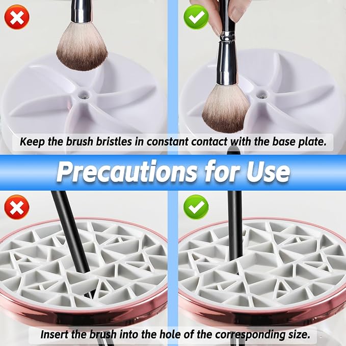 3-in-1 Electric Makeup Brush Cleaner, Dryer & Storage Drying Available Fast Cleaning & Automatic Cleaning Tool for All Size Brushes