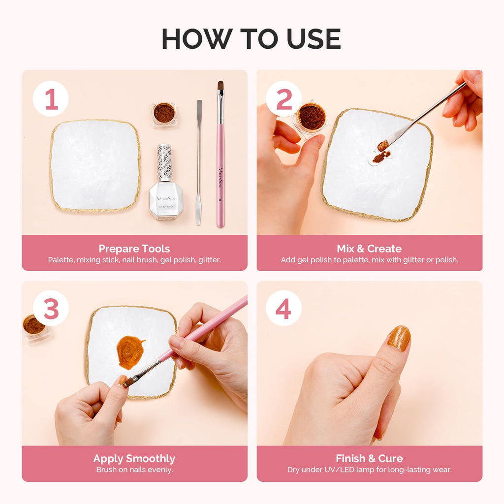 MelodySusie 1Pc Square Resin Nail Art Palette Color Mixing Board White