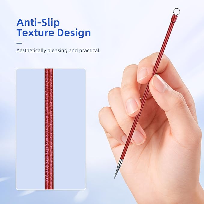 Shevelestar 7PCS Blackhead Remover Tools, Pimple Extractor, Rose Red