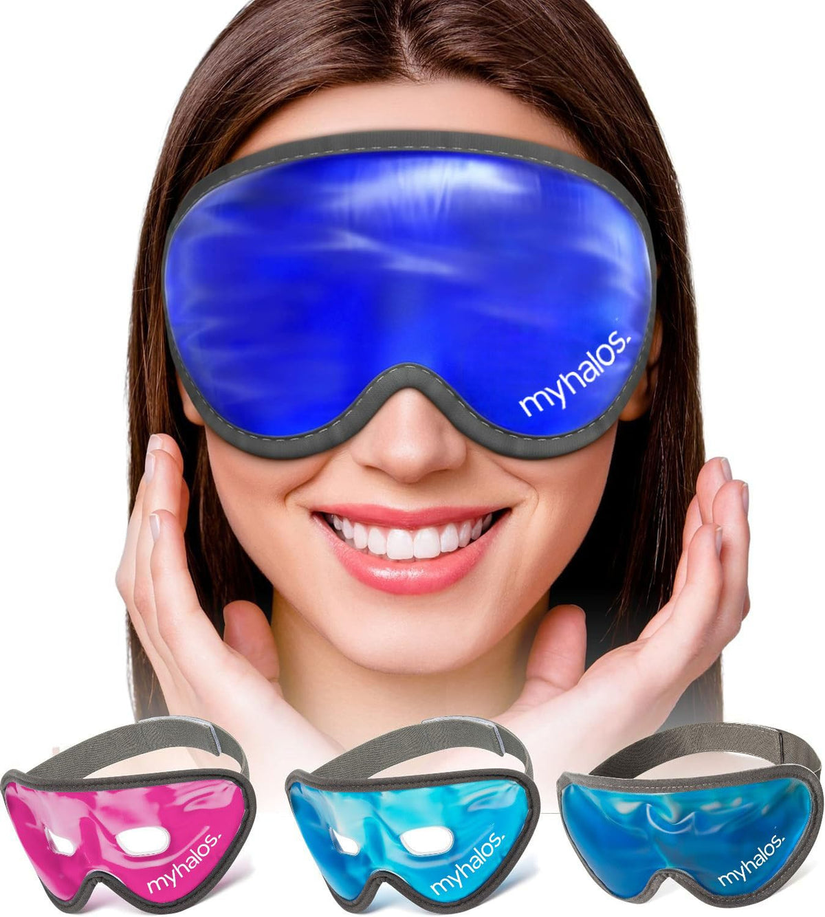 MyHalos Cooling Gel Eye Mask, Cold Ice Pack for Puffy Eyes & Dark Circles