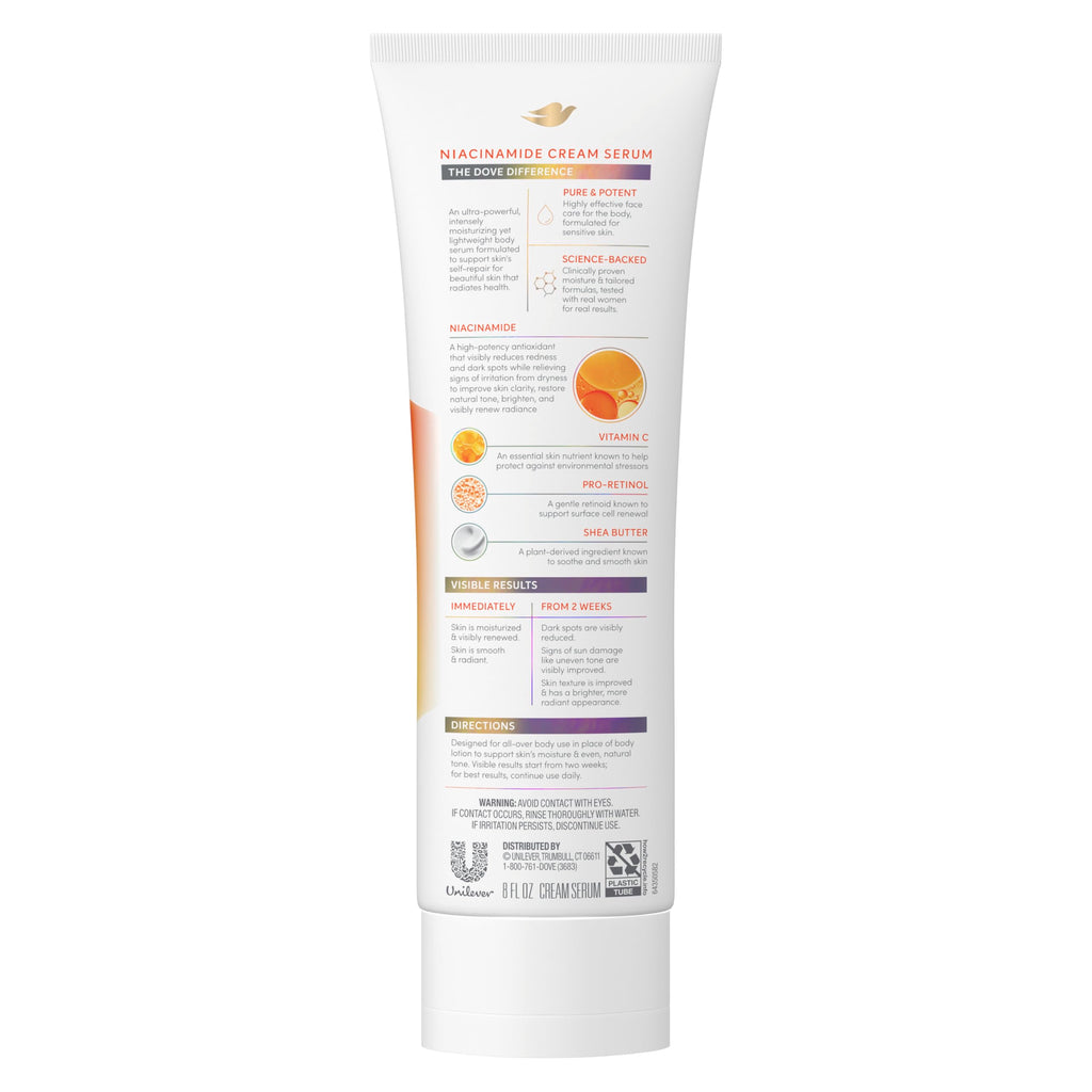Dove Body Cream Serum Niacinamide + Even Tone for Dark Spots 8oz