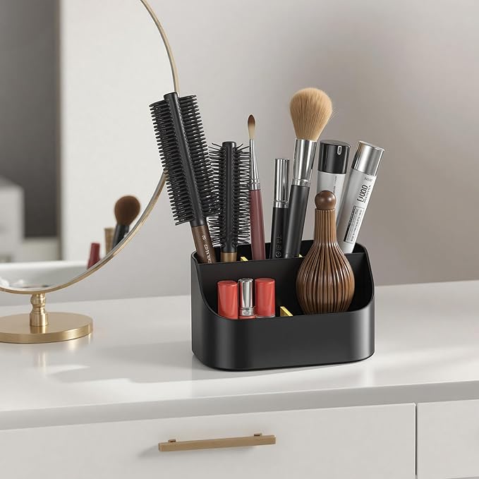 Mens Countertop Toothbrush Holder for Bathroom with Removable Divider