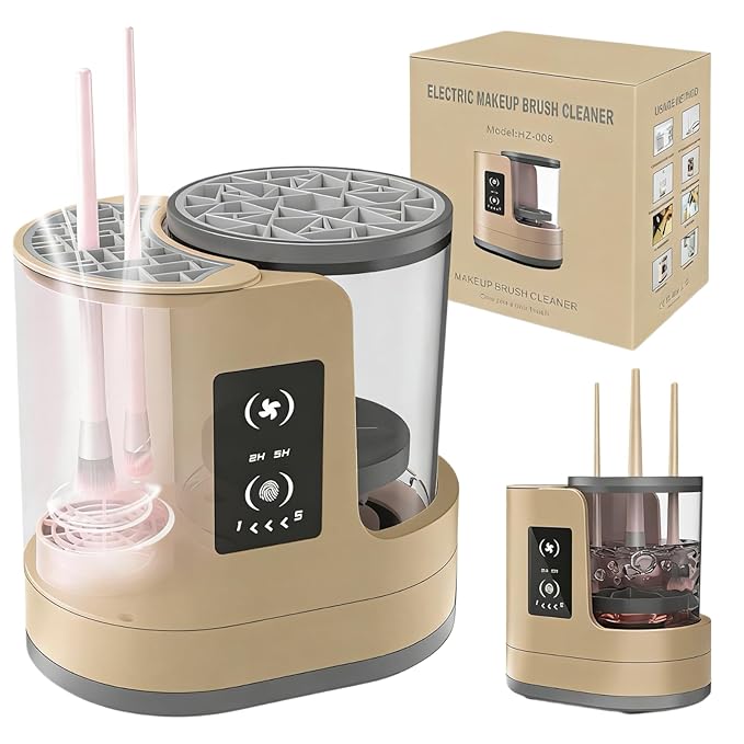 3 IN 1 Electric Makeup Brush Cleaner Machine With Makeup Brush Dryer-Holder-Portable Automatic USB Cosmetic Brushes Cleaner Tool for All Size Beauty Makeup Brush Set,Eyeshadow, Blush Brush