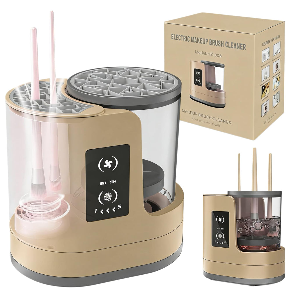 3 IN 1 Electric Makeup Brush Cleaner Machine With Makeup Brush Dryer-Holder-Portable Automatic USB Cosmetic Brushes Cleaner Tool for All Size Beauty Makeup Brush Set,Eyeshadow, Blush Brush