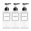 Soap Dispenser Set, YACAYACE 16.9oz Clear Shampoo and Conditioner