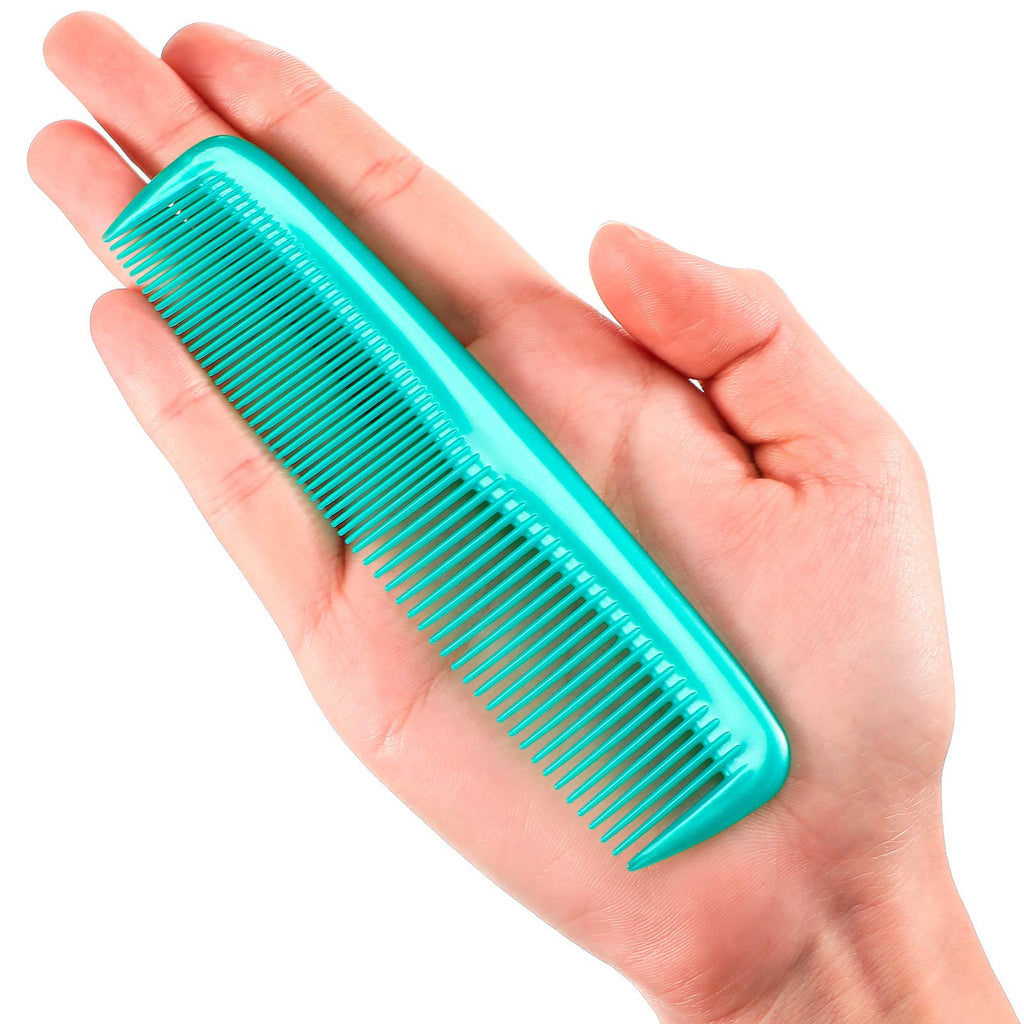 Leinuosen 12 Pieces Pocket Hair Combs, Fine Tooth Combs, Cyan-blue
