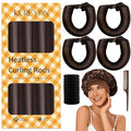 KUREYON Satin Heatless Hair Curler,4 Piece Set,Overnight Heatless Curls
