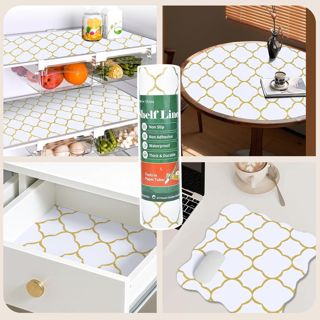 Shelf Liners for Kitchen Cabinets 23.6in x 30FT Non Adhesive Drawer Liner