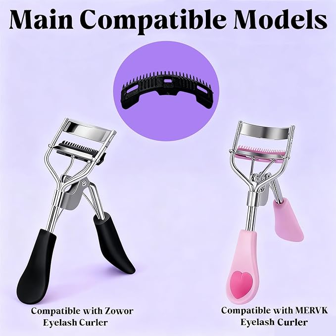 28 Packs Compatible with Zowor Upgraded Eyelash Curler Refills with Comb,Silicone Eye Lash Curlers Refill Pads Only Fit for Eyelash Curler with Comb