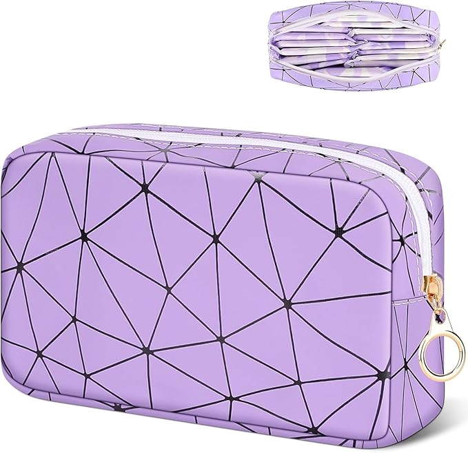 Tampon Holder for Purse, Leather Period Bag Sanitary Napkin Storage Bag for Girls Womens, Portable Feminine Emergency Pad Period Pouch(Purple)