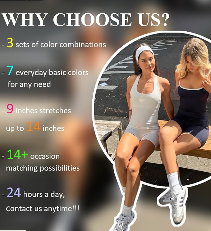 Trendy Non-Slip Headbands Set for Women - 7PCS Elastic Soft Thick Cotton Cloth Headbands for Yoga, Running, Workout, and Sports