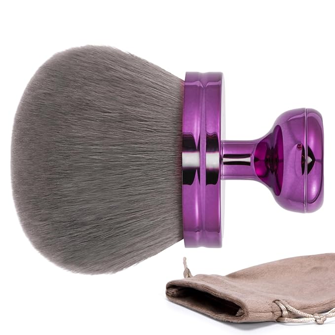 UNIMEIX 3 Inch Sunscreen Brush with Drawstring Bag for Face Kabuki Sunscreen Applicator Self Tanner Brush Body Makeup Coverage Perfector for Liquid Foundation Powder Cream (Violet)
