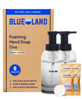 BLUELAND Hand Soap Duo, 2 Bottles with 8 Refill Tablets, Variety Scents