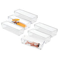 iDesign Plastic Drawer Organizer Bins, Set of 6, Clear