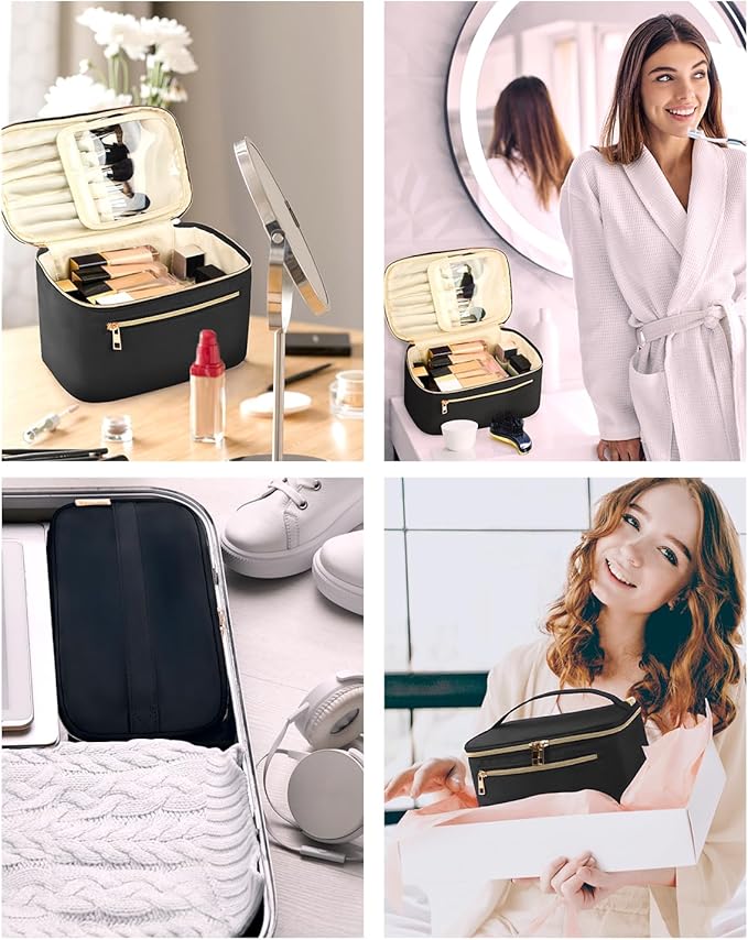 Wandering Nature Makeup Bag, Women Travel Make Up Vanity Case with Handle