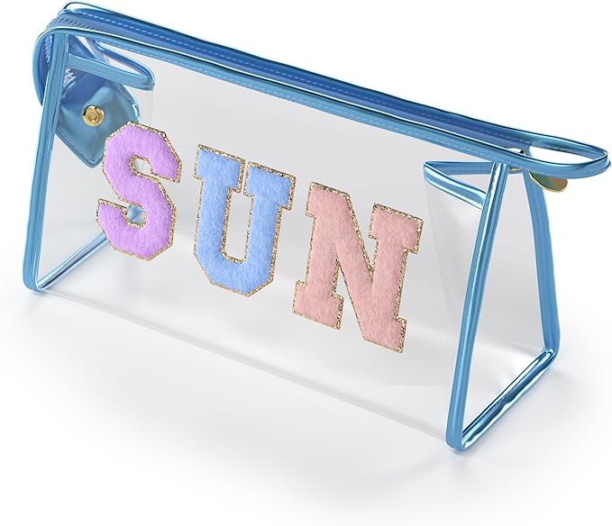 Clear Sunscreen Bag, Waterproof Makeup & Toiletry Pouch for Travel Beach