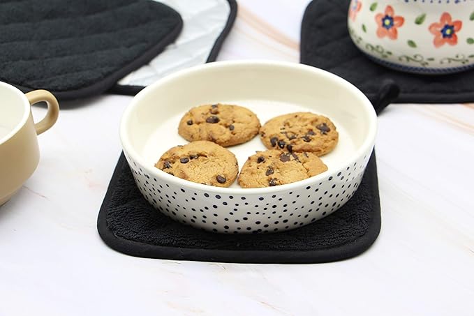 GQZLUCK Cotton Pot Holders, Hot Pads for Kitchen,Set of 4, Black